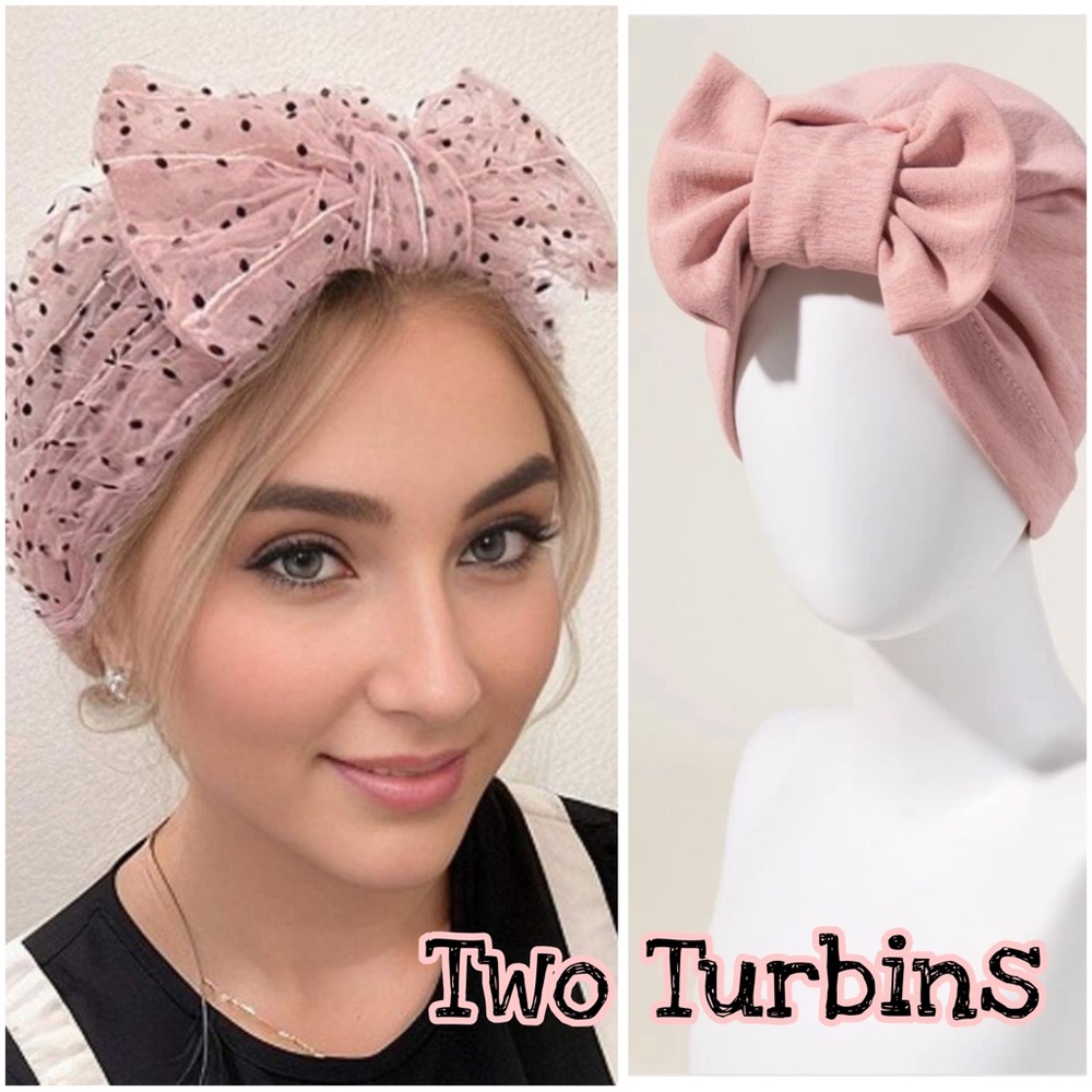 2/$15!! Two Adorable Pink Turbins